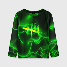 Детский лонгслив 3D с принтом DEAD BY DAYLIGHT в Ухте, 100% полиэстер | длинные рукава, круглый вырез горловины, полуприлегающий силуэт
 | dbd | dead by daylight | game | survival horror | дбд | игры | мертвецы | мертвы к рассвету | призраки