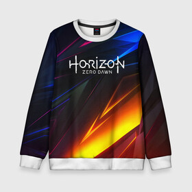 Детский свитшот 3D с принтом Horizon Zero Dawn STRIPES в Ухте, 100% полиэстер | свободная посадка, прямой крой, мягкая тканевая резинка на рукавах и понизу свитшота | aloy | antasy girl | art | artwork | digital art | fantasy | horizon | horizon: zero dawn | landscape | tallneck | warrior fantasy | weapon | zero dawn