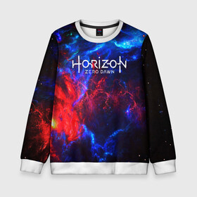 Детский свитшот 3D с принтом Horizon Zero Dawn в Ухте, 100% полиэстер | свободная посадка, прямой крой, мягкая тканевая резинка на рукавах и понизу свитшота | aloy | antasy girl | art | artwork | digital art | fantasy | horizon | horizon: zero dawn | landscape | tallneck | warrior fantasy | weapon | zero dawn