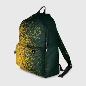 Рюкзак 3D с принтом GUSSI / ГУСИ в Ухте, 100% полиэстер | лямки с регулируемой длиной, сверху петелька, чтобы рюкзак можно было повесить на вешалку. Основное отделение закрывается на молнию, как и внешний карман. Внутри два дополнительных кармана, один из которых закрывается на молнию. По бокам два дополнительных кармашка | anti | antibrand | brand | fashion | gucci | gusi | gussi | logo | meme | memes | анти | антибренд | бренд | гуси | гуччи | забавные | лого | логотип | мем | мемы | мода | прикол | приколы | прикольные | символ