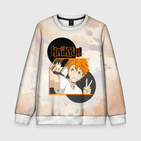 Детский свитшот 3D с принтом haikyuu в Ухте, 100% полиэстер | свободная посадка, прямой крой, мягкая тканевая резинка на рукавах и понизу свитшота | Тематика изображения на принте: anime. волейбол | haikyuu | аниме | тобио кагеяма | харуити фурудатэ | шоё хината