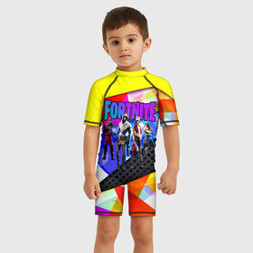 Детский купальный костюм 3D с принтом FORTNITE NEW SEASON 2020 в Ухте, Полиэстер 85%, Спандекс 15% | застежка на молнии на спине | 2019 | battle royale | chapter 2 | epic games | fortnite | game | season x | zombie | зомби | фортнайт