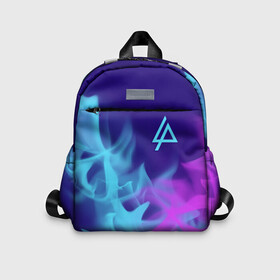 Детский рюкзак 3D с принтом LINKIN PARK   ЛИНКИН ПАРК в Ухте, 100% полиэстер | лямки с регулируемой длиной, сверху петелька, чтобы рюкзак можно было повесить на вешалку. Основное отделение закрывается на молнию, как и внешний карман. Внутри дополнительный карман. По бокам два дополнительных кармашка | linkin | linkinpark | logo | lp | music | park | rock | линкин | линкинпарк | лого | логотип | логотипы | лп | музыка | парк | рок | символ