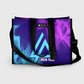 Сумка-шоппер 3D с принтом LINKIN PARK ЛИНКИН ПАРК в Ухте, 100% полиэстер | застегивается на металлическую кнопку; внутренний карман застегивается на молнию. Стенки укреплены специальным мягким материалом, чтобы защитить содержимое от несильных ударов
 | linkin | linkinpark | logo | lp | music | park | rock | линкин | линкинпарк | лого | логотип | логотипы | лп | музыка | парк | рок | символ