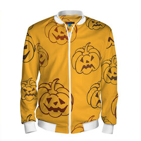 Мужской бомбер 3D Тыквы: в Ухте, 100% полиэстер | застегивается на молнию, по бокам два кармана без застежек, по низу бомбера и на воротнике - эластичная резинка | арт | вектор | желтый | оранжевый | рисунок | тыквы