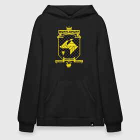 Худи SuperOversize хлопок с принтом Hufflepuff в Ухте, 70% хлопок, 30% полиэстер, мягкий начес внутри | карман-кенгуру, эластичная резинка на манжетах и по нижней кромке, двухслойный капюшон
 | harry potter | hufflepuff | vdzabma | гарри поттер | пуффендуй | хаффлпафф