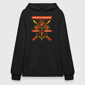 Худи SuperOversize хлопок с принтом Gryffindor Quidditch в Ухте, 70% хлопок, 30% полиэстер, мягкий начес внутри | карман-кенгуру, эластичная резинка на манжетах и по нижней кромке, двухслойный капюшон
 | gryffindor | harry potter | quidditch | vdzabma | гарри поттер | гриффиндор | квиддич