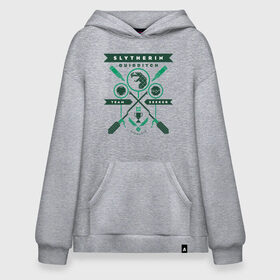 Худи SuperOversize хлопок с принтом Slytherin Quidditch в Ухте, 70% хлопок, 30% полиэстер, мягкий начес внутри | карман-кенгуру, эластичная резинка на манжетах и по нижней кромке, двухслойный капюшон
 | harry potter | quidditch | slytherin | vdzabma | гарри поттер | квиддич | слизерин