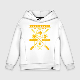 Детское худи Oversize хлопок с принтом Hufflepuff Quidditch Team в Ухте, френч-терри — 70% хлопок, 30% полиэстер. Мягкий теплый начес внутри —100% хлопок | боковые карманы, эластичные манжеты и нижняя кромка, капюшон на магнитной кнопке | harry potter | hufflepuff | quidditch | vdzabma | гарри поттер | квиддич | пуффендуй | хаффлпафф