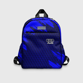 Детский рюкзак 3D с принтом AUDI в Ухте, 100% полиэстер | лямки с регулируемой длиной, сверху петелька, чтобы рюкзак можно было повесить на вешалку. Основное отделение закрывается на молнию, как и внешний карман. Внутри дополнительный карман. По бокам два дополнительных кармашка | audi | авто | автомобиль | ауди | логотип | марка | машина | надпись | текстура