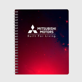 Тетрадь с принтом MITSUBISHI МИТСУБИСИ в Ухте, 100% бумага | 48 листов, плотность листов — 60 г/м2, плотность картонной обложки — 250 г/м2. Листы скреплены сбоку удобной пружинной спиралью. Уголки страниц и обложки скругленные. Цвет линий — светло-серый
 | auto | lancer | logo | mitsubishi | mitsubisi | moto | motors | outlander | pajero | sport | авто | аутлендер | лансер | лого | логотип | марка | митсубиси | митсубиши | мото | моторс | паджеро | серия | символ | символы | спорт | ьшеыгишырш