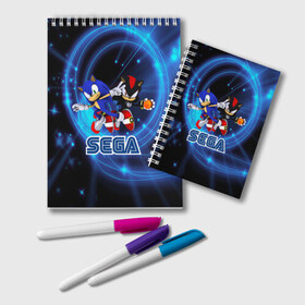 Блокнот с принтом Sonic SEGA в Ухте, 100% бумага | 48 листов, плотность листов — 60 г/м2, плотность картонной обложки — 250 г/м2. Листы скреплены удобной пружинной спиралью. Цвет линий — светло-серый
 | hedgehog | metal sonic | silver | silver the hedgehog | sonic | sonic boom | sonic the hedgehog | ёж сонник | игры | соник | фильмы