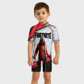 Детский купальный костюм 3D с принтом FORTNITE в Ухте, Полиэстер 85%, Спандекс 15% | застежка на молнии на спине | epic games | fortnite | game | gamer | игры | фортнайт