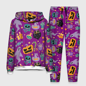 Мужской костюм 3D (с толстовкой) с принтом Happy Halloween в Ухте,  |  | Тематика изображения на принте: bones | candle | candy | fangs | flask | ghost | hand | hat | jaw | owl | pumpkin | skull | star | звезда | клыки | колба | конфета | кости | пасть | призрак | рука | свеча | сова | череп | шляпа