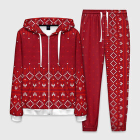 Мужской костюм 3D с принтом Винный зимний орнамент в Ухте, 100% полиэстер | Манжеты и пояс оформлены тканевой резинкой, двухслойный капюшон со шнурком для регулировки, карманы спереди | 