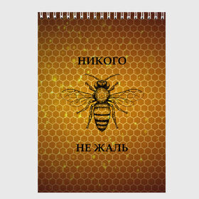 Скетчбук с принтом Никого не жаль в Ухте, 100% бумага
 | 48 листов, плотность листов — 100 г/м2, плотность картонной обложки — 250 г/м2. Листы скреплены сверху удобной пружинной спиралью | жалеть | жалить | жало | жалость | оса | пчела | сожаление | шмель