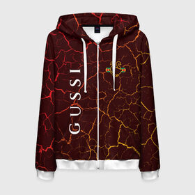 Мужская толстовка 3D на молнии с принтом GUSSI / ГУСИ в Ухте, 100% полиэстер | длина до линии бедра, манжеты и пояс оформлены мягкой тканевой резинкой, двухслойный капюшон со шнурком для регулировки, спереди молния, по бокам два кармана | 