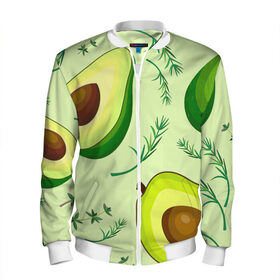 Мужской бомбер 3D с принтом Авокадо в Ухте, 100% полиэстер | застегивается на молнию, по бокам два кармана без застежек, по низу бомбера и на воротнике - эластичная резинка | 