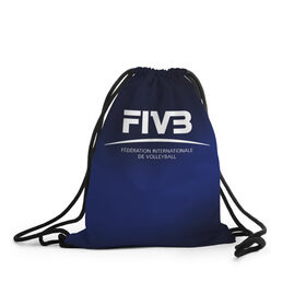 Рюкзак-мешок 3D с принтом FIVB Volleyball в Ухте, 100% полиэстер | плотность ткани — 200 г/м2, размер — 35 х 45 см; лямки — толстые шнурки, застежка на шнуровке, без карманов и подкладки | fivb | voleybal | volleyball | волебол | волейбол | волейбола | волейболист | волейболистка | воллейбол | международная | федерация | фивб