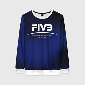 Женский свитшот 3D с принтом FIVB Volleyball в Ухте, 100% полиэстер с мягким внутренним слоем | круглый вырез горловины, мягкая резинка на манжетах и поясе, свободная посадка по фигуре | fivb | voleybal | volleyball | волебол | волейбол | волейбола | волейболист | волейболистка | воллейбол | международная | федерация | фивб