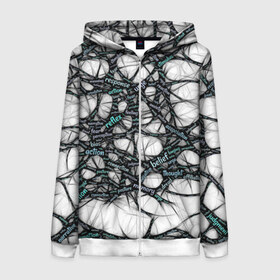 Женская толстовка 3D на молнии NEIROLINK: в Ухте, 100% полиэстер | длина до линии бедра, манжеты и пояс оформлены мягкой тканевой резинкой, двухслойный капюшон со шнурком для регулировки, спереди молния, по бокам два кармана | абстракция | веном | наука | нейронная сеть | нейроны | превращения | сети | узор | ученые