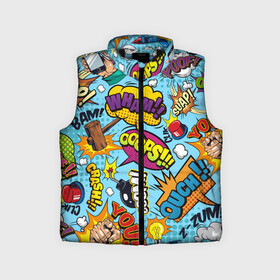 Детский жилет утепленный 3D с принтом Pop art comics в Ухте,  |  | art | collage | comics | pattern
sticker | pop | pop art | popular | textures | арт | коллаж | комикс | паттерн | поп | поп арт | стикер | текстуры | фон