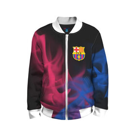 Детский бомбер 3D с принтом BARCELONA / БАРСЕЛОНА в Ухте, 100% полиэстер | застегивается на молнию, по бокам два кармана без застежек, мягкие манжеты, по низу бомбера и на воротнике — эластичная резинка | Тематика изображения на принте: barca | barcelona | barsa | barselona | fcb | logo | messi | барса | барселона | знак | клуб | лого | логотип | логотипы | месси | символ | символы | футбол | футбольная | футбольный