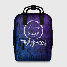 Женский рюкзак 3D с принтом TRAVIS SCOTT в Ухте, 100% полиэстер | лямки с регулируемой длиной, сверху ручки, чтобы рюкзак нести как сумку. Основное отделение закрывается на молнию, как и внешний карман. Внутри два дополнительных кармана, один из которых закрывается на молнию. По бокам два дополнительных кармашка, куда поместится маленькая бутылочка
 | scott | travis | travis scott | арт | градиент | значки | значлк | исполнитель | кактус | лого | логотип | музыка | музыкант | огонь | певец | певец трэвис скотт | песни | пламя | пясня | рэп | рэпер | скотт | трэвис