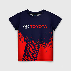 Детская футболка 3D с принтом TOYOTA / ТОЙОТА в Ухте, 100% гипоаллергенный полиэфир | прямой крой, круглый вырез горловины, длина до линии бедер, чуть спущенное плечо, ткань немного тянется | Тематика изображения на принте: auto | camry | corolla | cruiser | land | logo | moto | rav | supra | toyota | авенсис | авто | автомобиль | камри | королла | крузер | ленд | лого | логотип | логотипы | марка | мото | рав | символ | тоета | тоеты | тойота | тойоты