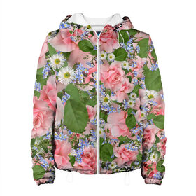 Женская куртка 3D Цветы: в Ухте, ткань верха — 100% полиэстер, подклад — флис | прямой крой, подол и капюшон оформлены резинкой с фиксаторами, два кармана без застежек по бокам, один большой потайной карман на груди. Карман на груди застегивается на липучку | лист | листик | листок | листья | природа | природный | растение | растения | роза | розы | ромашка | ромашки | флора | цветок | цветочек | цветочки | цветы