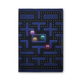 Обложка для автодокументов с принтом Pacman в Ухте, натуральная кожа |  размер 19,9*13 см; внутри 4 больших “конверта” для документов и один маленький отдел — туда идеально встанут права | pac man | pacman | аркады | пакмэн