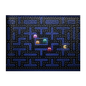 Обложка для студенческого билета с принтом Pacman в Ухте, натуральная кожа | Размер: 11*8 см; Печать на всей внешней стороне | pac man | pacman | аркады | пакмэн