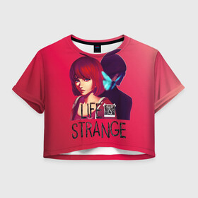 Женская футболка Crop-top 3D с принтом Хлоя+Макс в Ухте, 100% полиэстер | круглая горловина, длина футболки до линии талии, рукава с отворотами | art | life is strange | арт | графика | игры