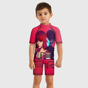 Детский купальный костюм 3D с принтом Хлоя+Макс в Ухте, Полиэстер 85%, Спандекс 15% | застежка на молнии на спине | art | life is strange | арт | графика | игры