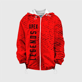 Детская куртка 3D с принтом APEX LEGENDS АПЕКС ЛЕГЕНД в Ухте, 100% полиэстер | застежка — молния, подол и капюшон оформлены резинкой с фиксаторами, по бокам — два кармана без застежек, один потайной карман на груди, плотность верхнего слоя — 90 г/м2; плотность флисового подклада — 260 г/м2 | Тематика изображения на принте: 