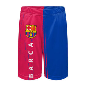Детские спортивные шорты 3D с принтом BARCELONA / БАРСЕЛОНА в Ухте,  100% полиэстер
 | пояс оформлен широкой мягкой резинкой, ткань тянется
 | Тематика изображения на принте: 