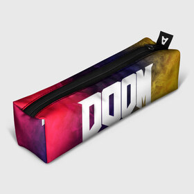 Пенал 3D с принтом DOOM ДУМ в Ухте, 100% полиэстер | плотная ткань, застежка на молнии | Тематика изображения на принте: bfg | brutal | doom | eternal | ethernal | game | games | logo | дум | игра | игры | лого | логотип | логотипы | символ | символы | этернал