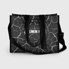 Сумка-шоппер 3D с принтом LINKIN PARK ЛИНКИН ПАРК в Ухте, 100% полиэстер | застегивается на металлическую кнопку; внутренний карман застегивается на молнию. Стенки укреплены специальным мягким материалом, чтобы защитить содержимое от несильных ударов
 | linkin | linkinpark | logo | lp | music | park | rock | линкин | линкинпарк | лого | логотип | логотипы | лп | музыка | парк | рок | символ