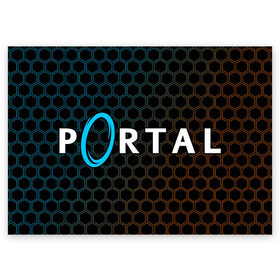 Поздравительная открытка с принтом PORTAL / ПОРТАЛ в Ухте, 100% бумага | плотность бумаги 280 г/м2, матовая, на обратной стороне линовка и место для марки
 | Тематика изображения на принте: game | games | half | half life | halflife | life | logo | portal | portal 2 | portal2 | valve | игра | игры | лайф | лого | логотип | логотипы | портал | портал 2 | портал2 | символ | символы | халф | халф лайф | халфлайф