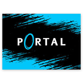 Поздравительная открытка с принтом PORTAL / ПОРТАЛ в Ухте, 100% бумага | плотность бумаги 280 г/м2, матовая, на обратной стороне линовка и место для марки
 | Тематика изображения на принте: game | games | half | half life | halflife | life | logo | portal | portal 2 | portal2 | valve | игра | игры | лайф | лого | логотип | логотипы | портал | портал 2 | портал2 | символ | символы | халф | халф лайф | халфлайф