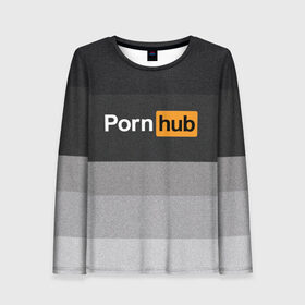 Женский лонгслив 3D с принтом Pornhub в Ухте, 100% полиэстер | длинные рукава, круглый вырез горловины, полуприлегающий силуэт | brazzers | hub | бразерс | браззерс