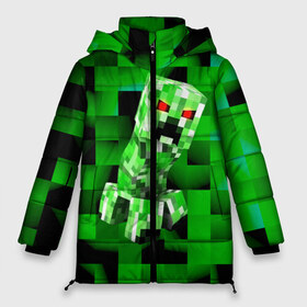 Женская зимняя куртка 3D с принтом Minecraft creeper в Ухте, верх — 100% полиэстер; подкладка — 100% полиэстер; утеплитель — 100% полиэстер | длина ниже бедра, силуэт Оверсайз. Есть воротник-стойка, отстегивающийся капюшон и ветрозащитная планка. 

Боковые карманы с листочкой на кнопках и внутренний карман на молнии | blox | creeper | dungeons | game | geometry | logo | pixel | steve | алекс | герои | детям | зелень | игра | квадраты | крипер | куб | логотипы игр | майнкрафт | мальчикам | мобы | персонажи | пиксель | пиксельный | подземелья
