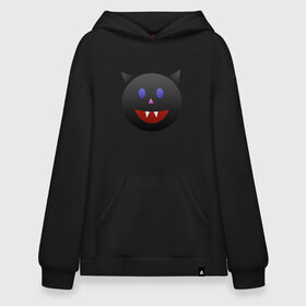 Худи SuperOversize хлопок с принтом Смайл вампир в Ухте, 70% хлопок, 30% полиэстер, мягкий начес внутри | карман-кенгуру, эластичная резинка на манжетах и по нижней кромке, двухслойный капюшон
 | вампир | вампиры | летучая мышь | мыши | смайл | смайлик | смайлики | смайлы | хэллоуин