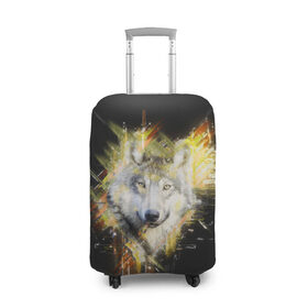 Чехол для чемодана 3D с принтом волк в Ухте, 86% полиэфир, 14% спандекс | двустороннее нанесение принта, прорези для ручек и колес | woolf | волк | волки | волчица | голова волка | с фоном