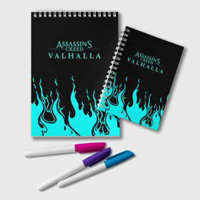 Блокнот с принтом Assassins Creed Valhalla в Ухте, 100% бумага | 48 листов, плотность листов — 60 г/м2, плотность картонной обложки — 250 г/м2. Листы скреплены удобной пружинной спиралью. Цвет линий — светло-серый
 | 