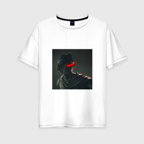 Женская футболка хлопок Oversize с принтом Vaporwave art 88 в Ухте, 100% хлопок | свободный крой, круглый ворот, спущенный рукав, длина до линии бедер
 | aesthetic | electronica | music | киберпанк | лаунж | музыка | поп | скульптура