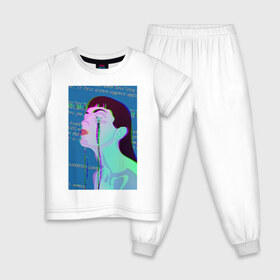 Детская пижама хлопок с принтом Glitch art 77 в Ухте, 100% хлопок |  брюки и футболка прямого кроя, без карманов, на брюках мягкая резинка на поясе и по низу штанин
 | art | glitch | глюк | искусство ошибки | скачок напряжения | цифровые ошибки | цифровые файлы