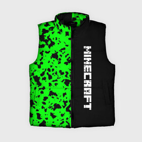 Женский жилет утепленный 3D с принтом MINECRAFT LOGO в Ухте,  |  | blox | creeper | dungeons | game | green | minecraft | neon | pixel | steve | алекс | детям | зелень | игра | кислотный | крипер | куб | логотипы игр | майнкрафт | мальчикам | мобы | пиксель | пиксельный | подземелья | приключения