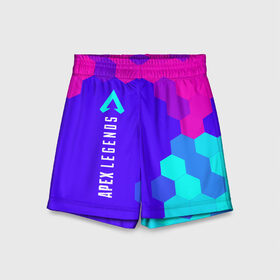 Детские спортивные шорты 3D с принтом APEX LEGENDS АПЕКС ЛЕГЕНД в Ухте,  100% полиэстер
 | пояс оформлен широкой мягкой резинкой, ткань тянется
 | 