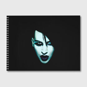 Альбом для рисования с принтом Marilyn Manson в Ухте, 100% бумага
 | матовая бумага, плотность 200 мг. | Тематика изображения на принте: goth | gothic | manson | marilyn | metal | mm | music | rock | гот | готы | метал | мэнсон | мэрилин | рок